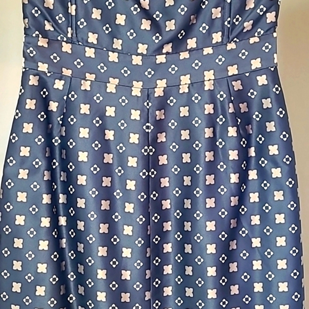 NWT Banana Republic Strapless Satin Mini Dress Geometric Print Sz 0 - Picture 7 of 14
